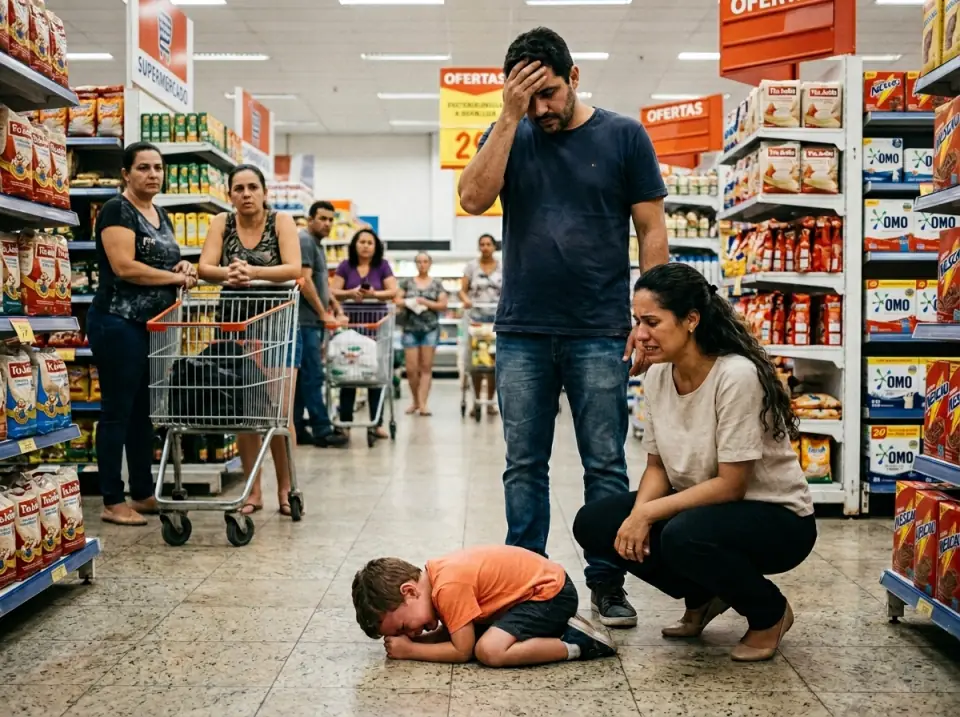 Pais desesperados em crise pública com filho autista
