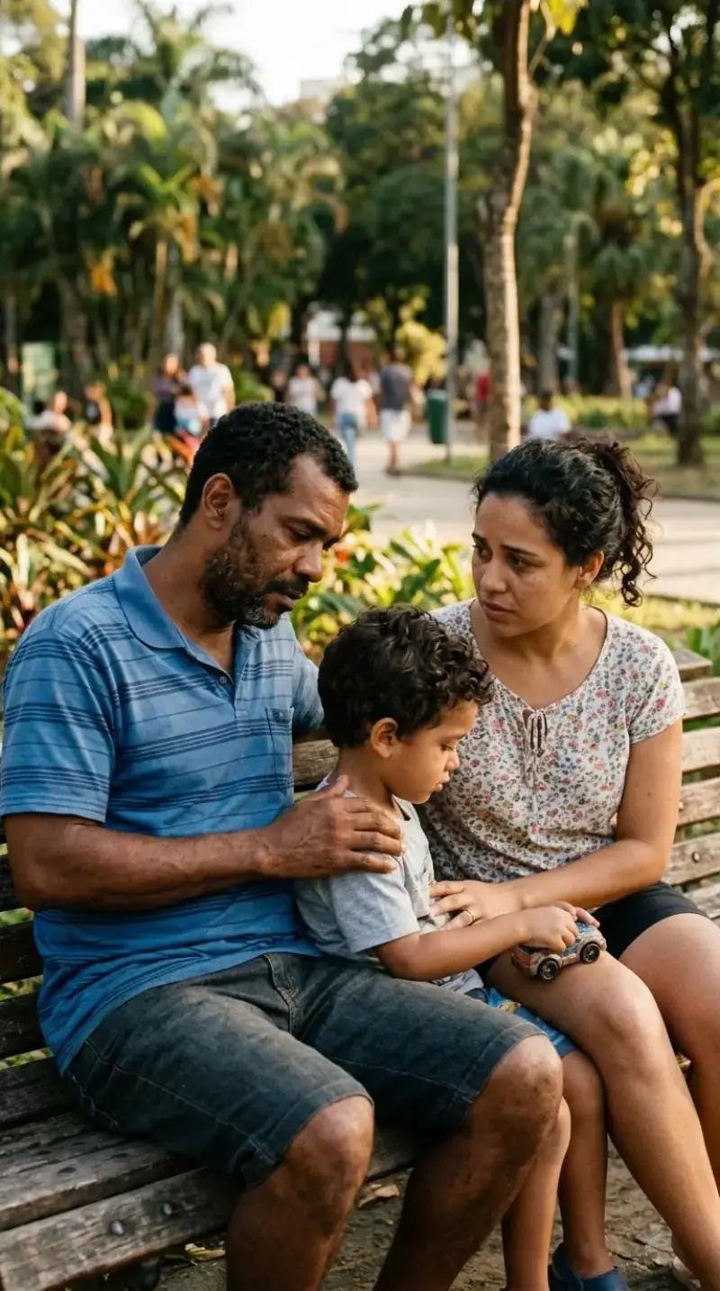 Mãe acolhendo uma criança em casa